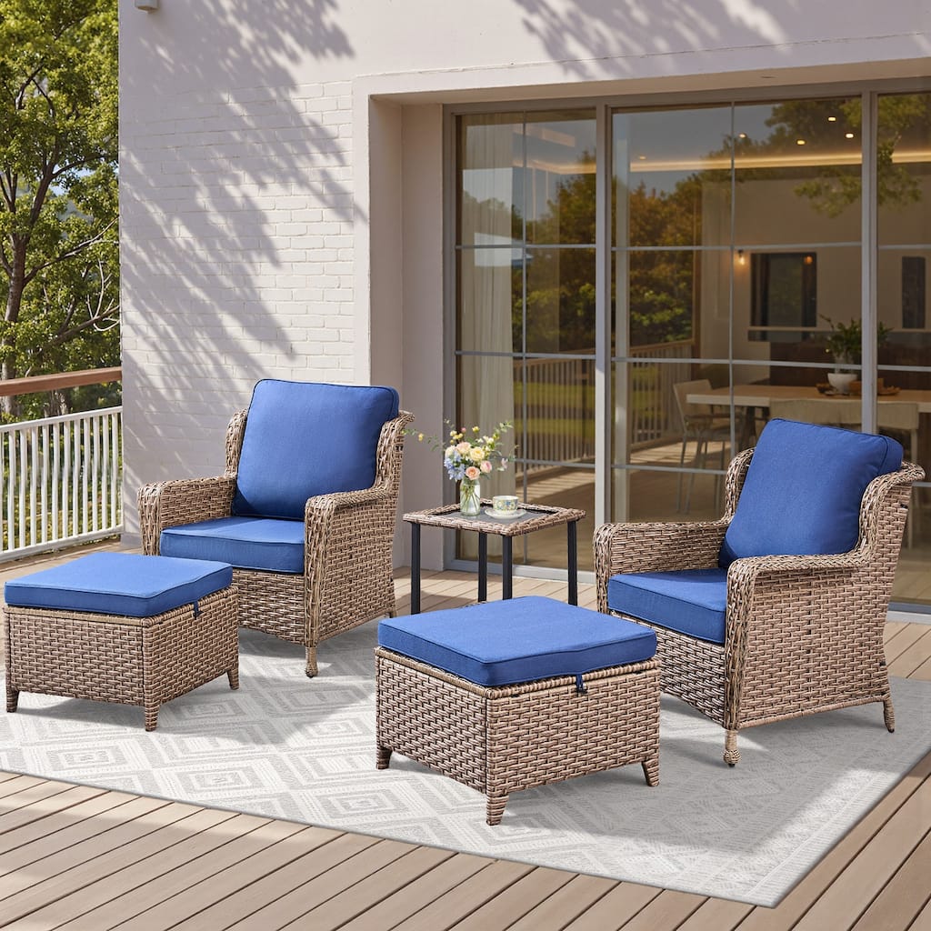 Pocassy Outdoor Patio Swivel Chair Glider Chair with Side Table Set.