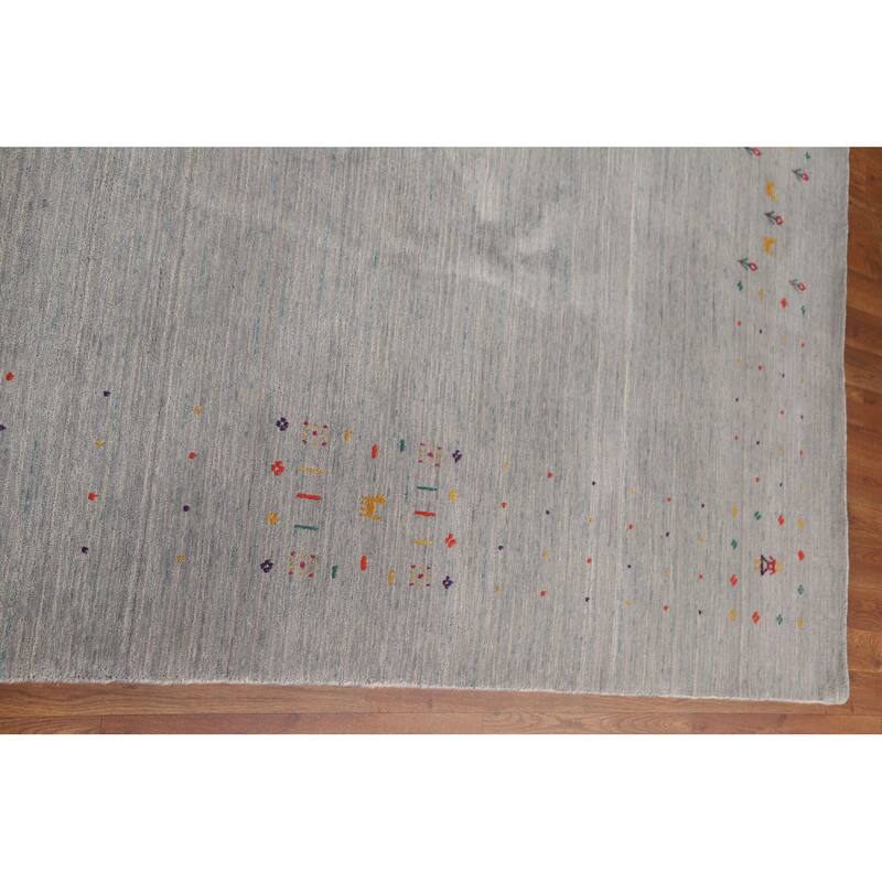 Striped Gabbeh Indian Area Rug Wool Carpet - 8'9" x 11'7"