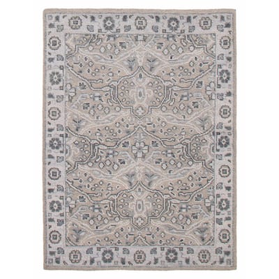 ECARPETGALLERY Hand-knotted Tangier Grey Wool Rug - 5'3 x 7'7