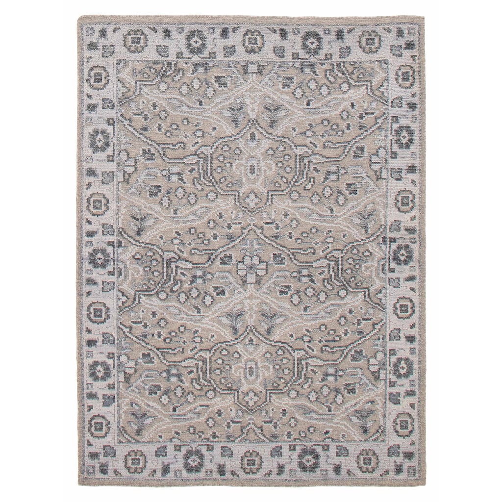 ECARPETGALLERY Hand-knotted Tangier Grey Wool Rug - 5'3 x 7'7