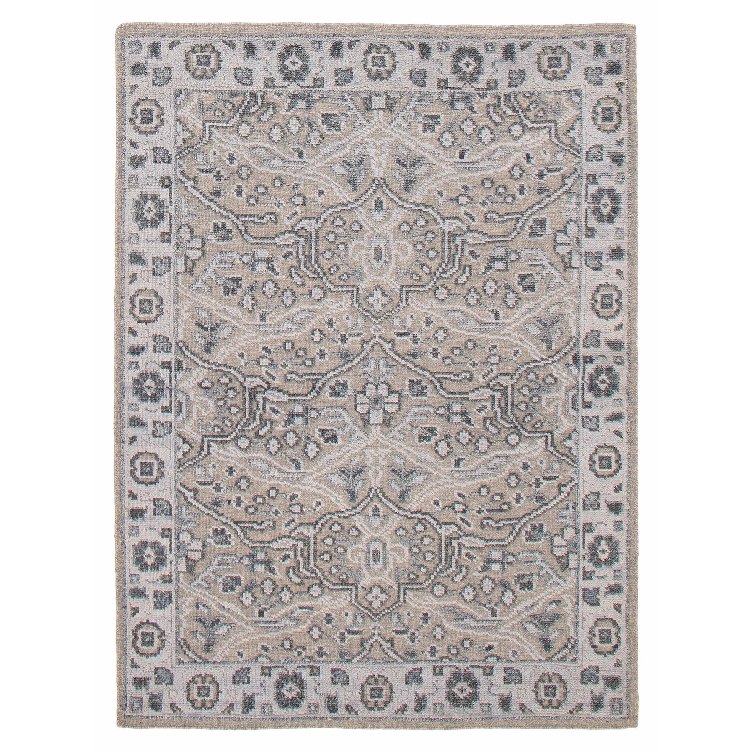 ECARPETGALLERY Hand-knotted Tangier Grey Wool Rug - 5'3 x 7'7