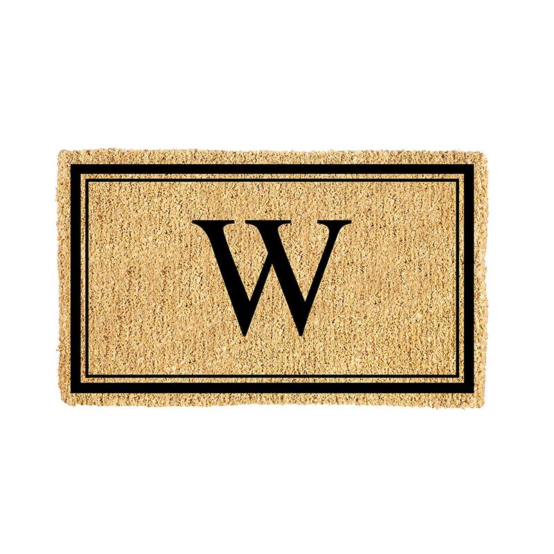 28 in. x 16 in. Monogram Coir Mat, Letter "W"