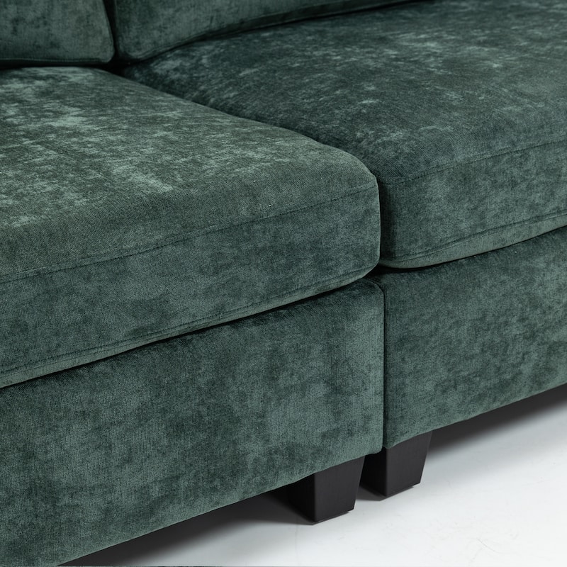 111" Chenille Living Room 3-Seater Sofa Sectional Sofa Cloud-soft Sitting