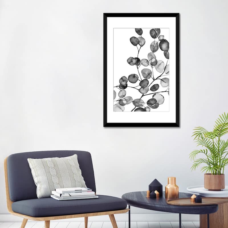iCanvas "Eucalyptus Watercolor Black And White" by Monika Strigel PFA