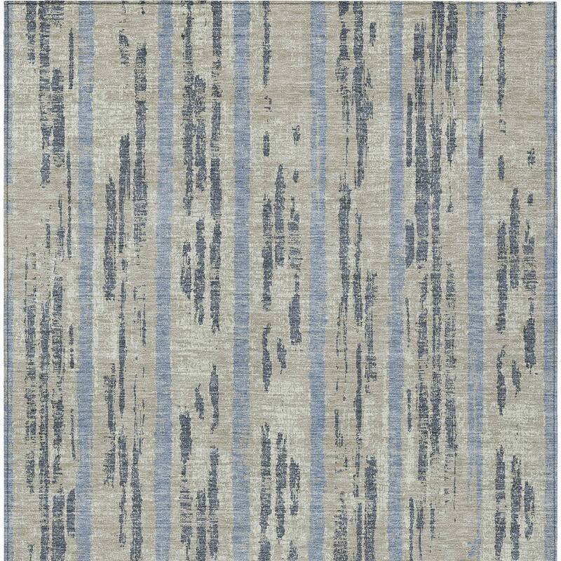 HomeRoots Striped Transitional Rectangle Outdoor Rug