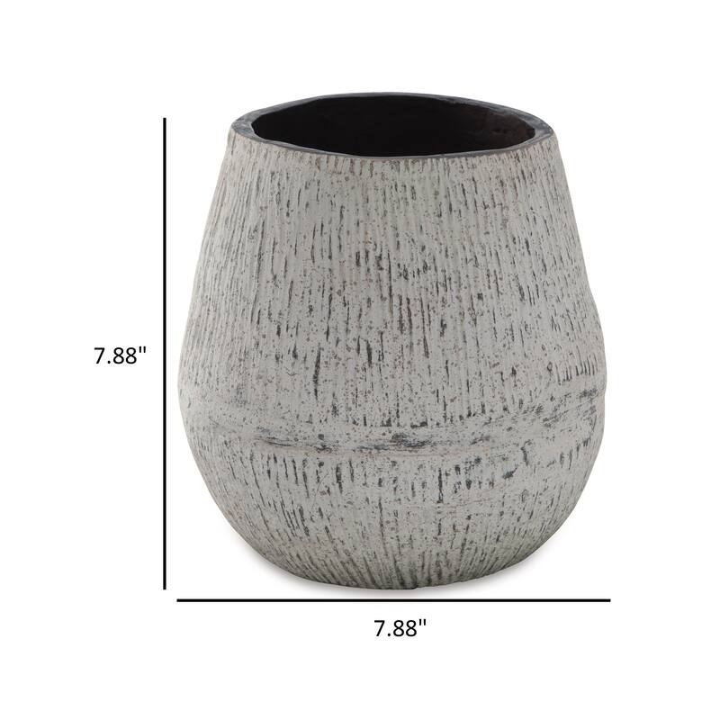 Mony 10 Inch Tabletop Decorative Flower Vase, Home Accessory, White Brown