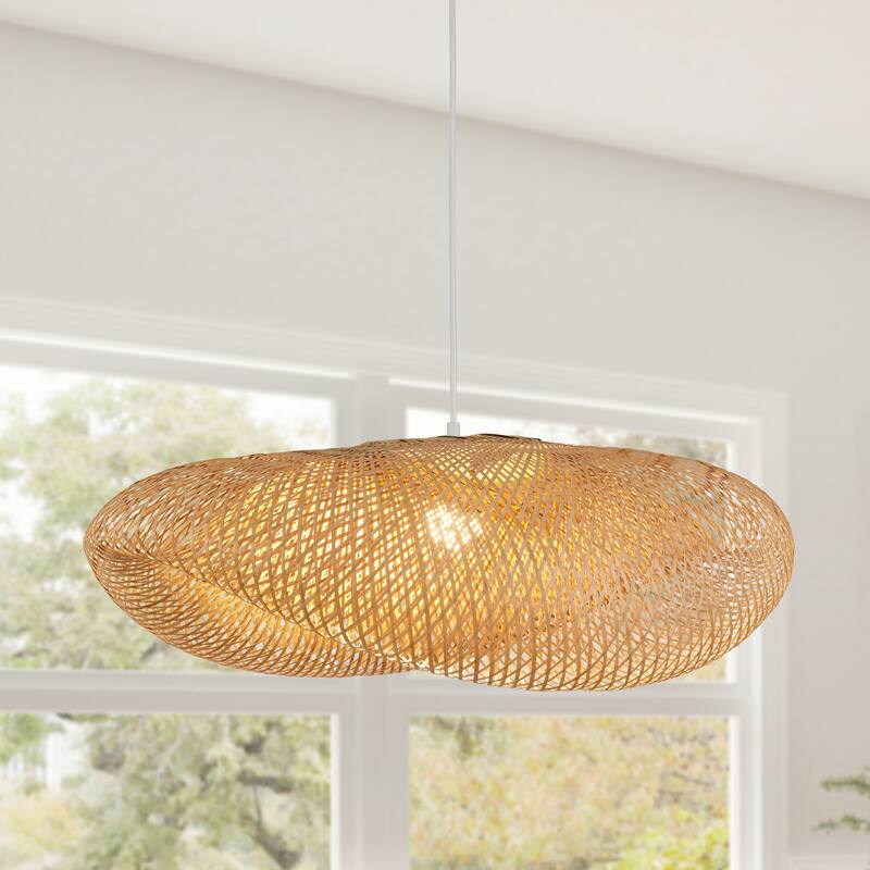 32 Inch Bamboo chandelier 1 Lt - Bamboo Finish