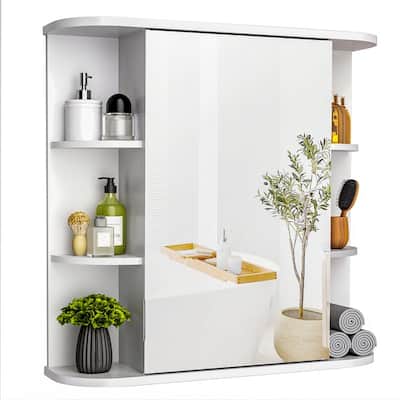 Pamapic Modern Bathroom Medicine Cabinet with Mirror and Shelves