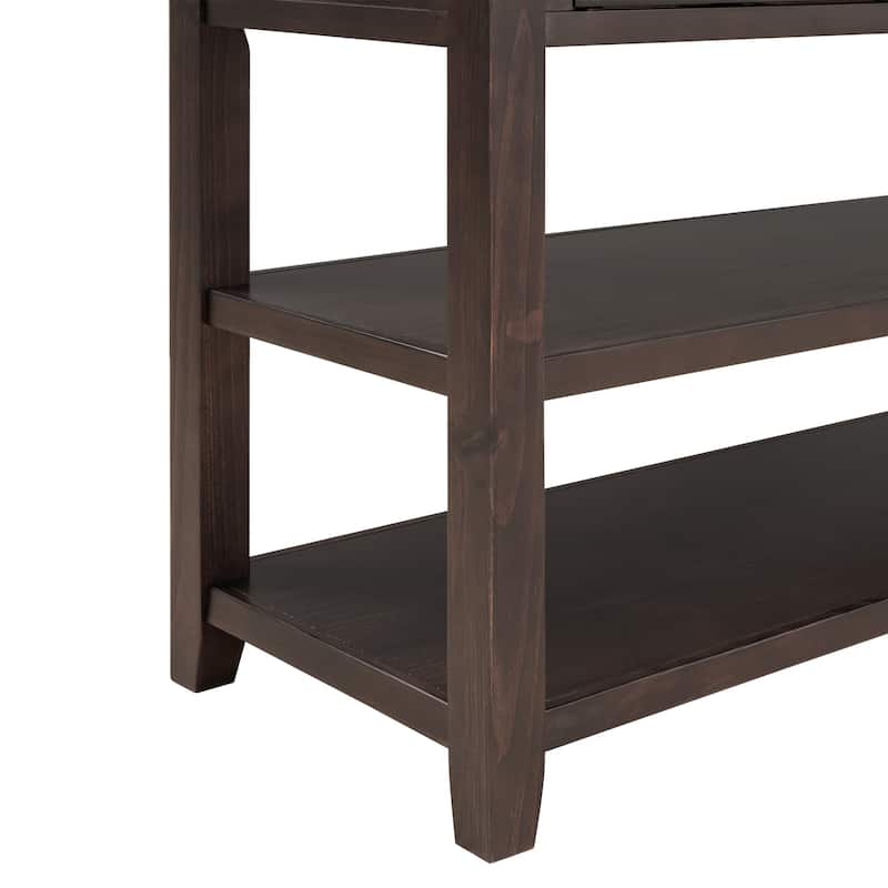 Retro Design Console Table with Two Open Shelves
