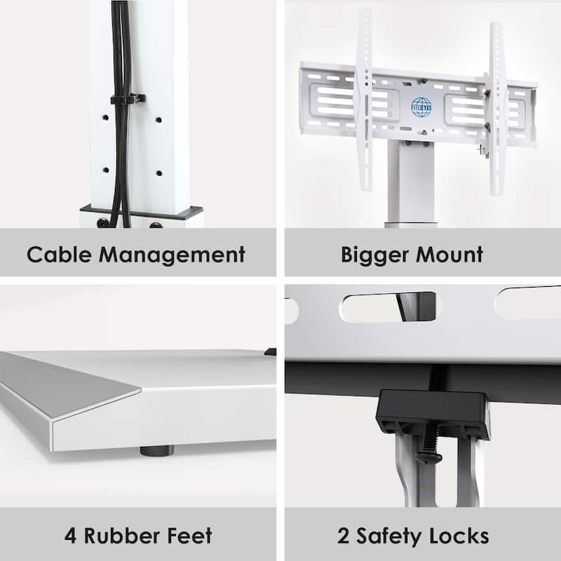 FITUEYES Iron Base Universal Floor TV Stands for 32-75 Inch TVs,With One Shelf
