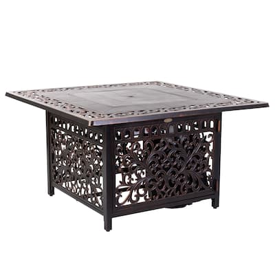 Sedona Cast Aluminum LPG Fire Pit - 42"L x 42"W x 24"H
