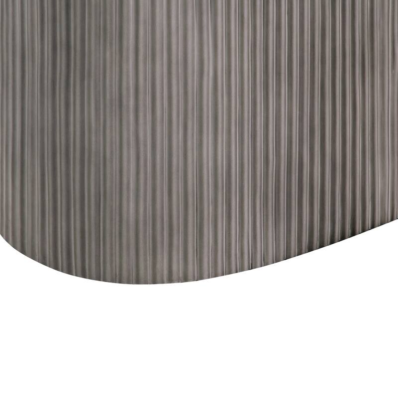 Wave 75" Concrete Oval Dining Table with Fluted Pedestal Base