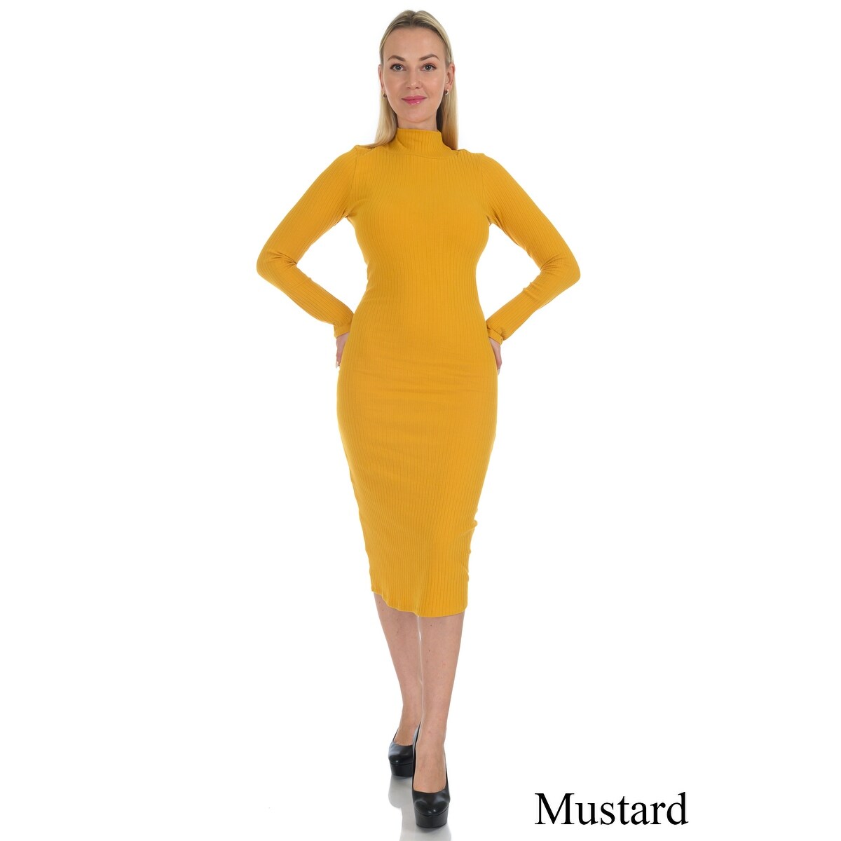 yellow mid length dress