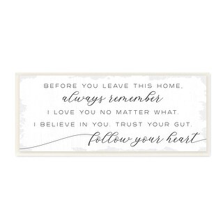 Stupell Trust Your Gut Follow Heart Motivational Family Phrase Wood ...