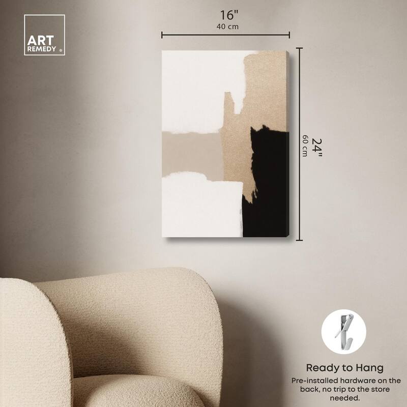 Beige and Black III Canvas by Art Remedy, Gallery Wrapped