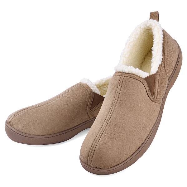 Shop Men S Warm Suede Moccasin House Slippers Indoor Outdoor On