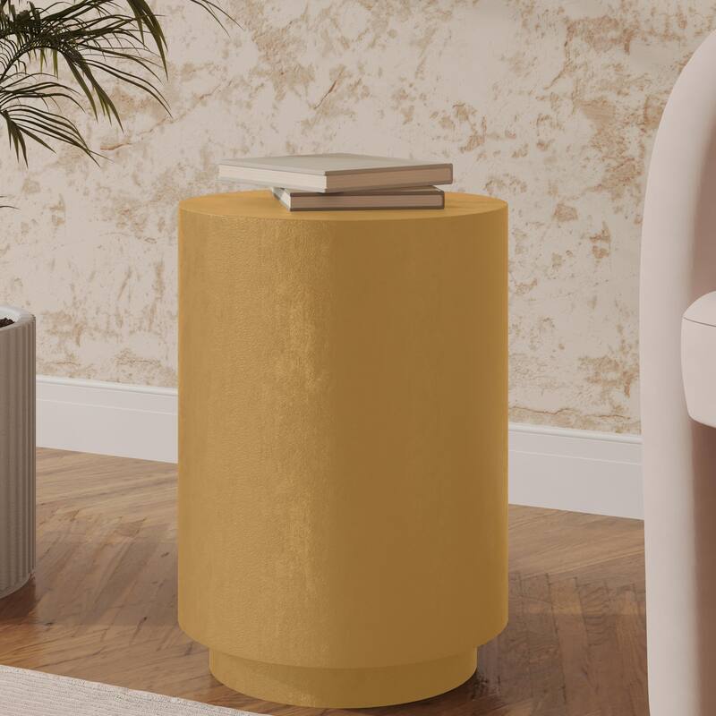 Ramble 14" Wide Round Side Table in Fiberstone Tapered Base Design End Table for Indoor and Outdoor