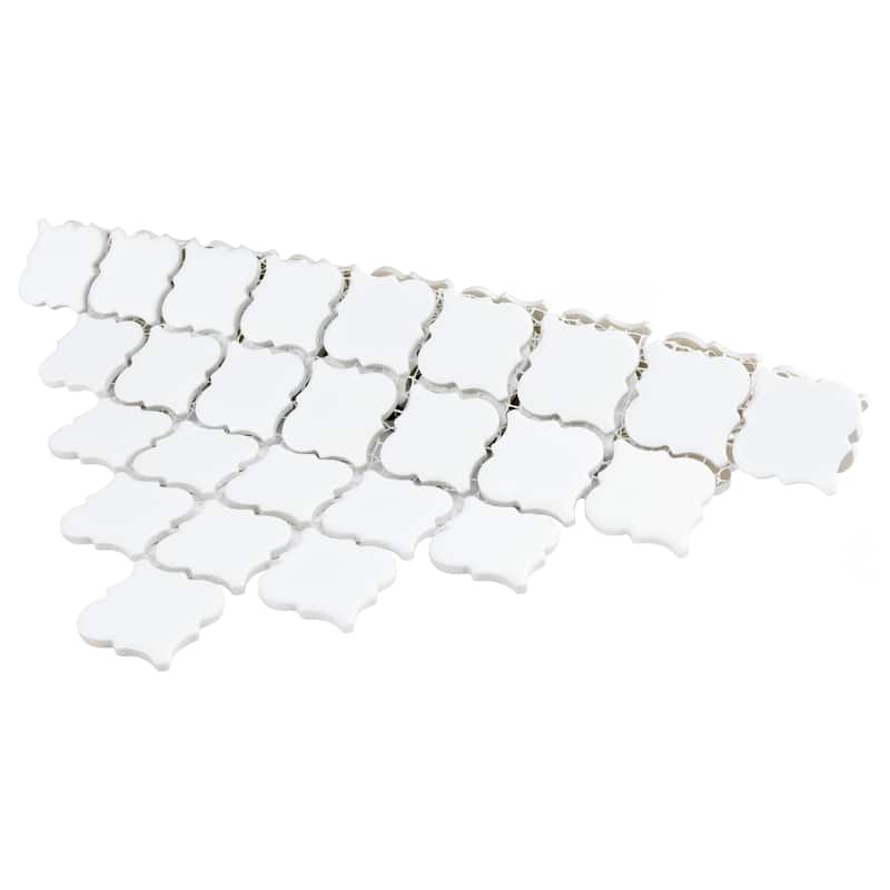 Merola Tile Hudson Tangier Glossy White 12-3/8" x 12-3/8" Porcelain Floor and Wall Tile