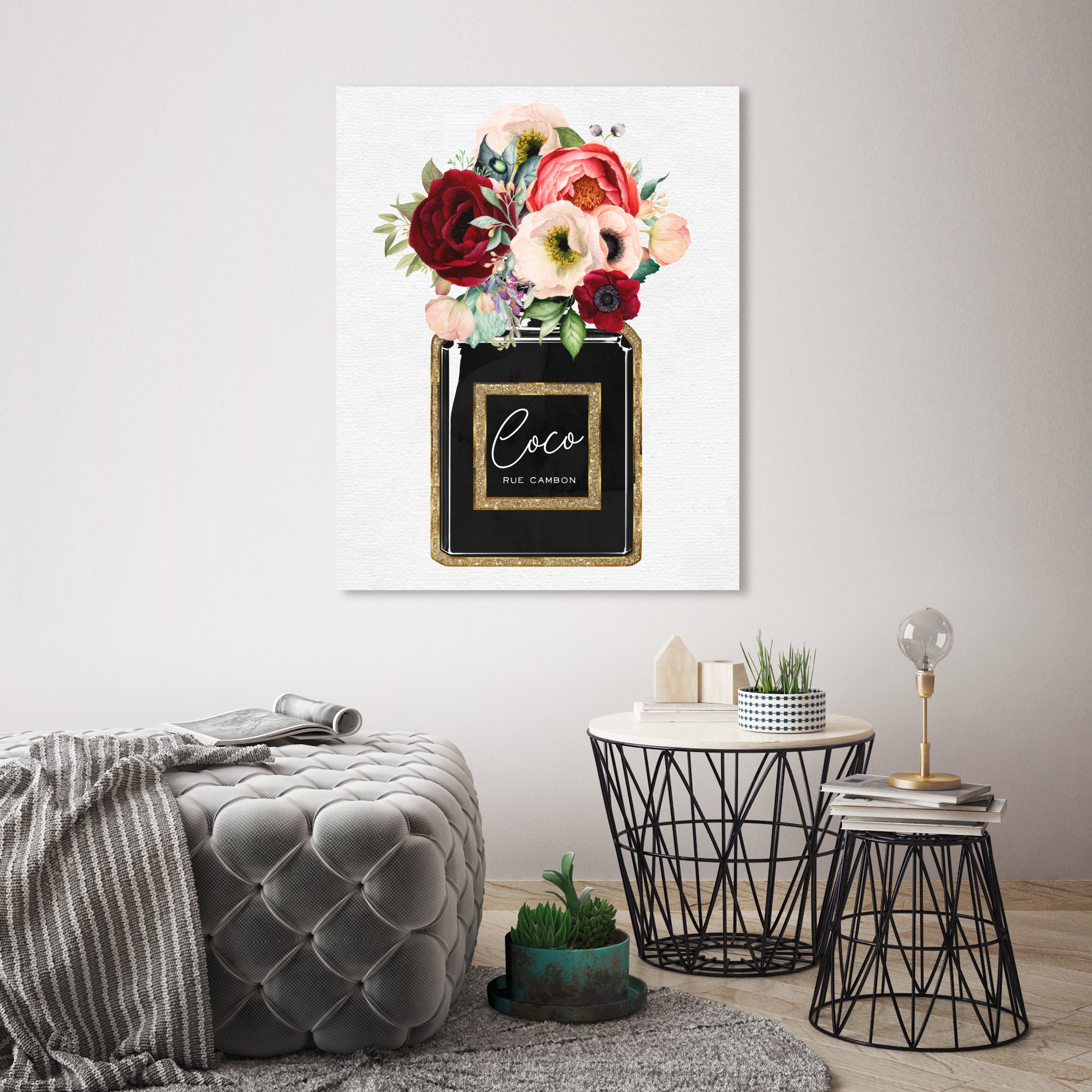 Oliver Gal 'Floral Berry Perfume' Fashion and Glam Wall Art Canvas Print -  Black, Gold - Bed Bath & Beyond - 28701350