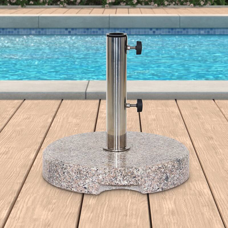 Maypex 42 lbs Round Granite Umbrella Base Grey
