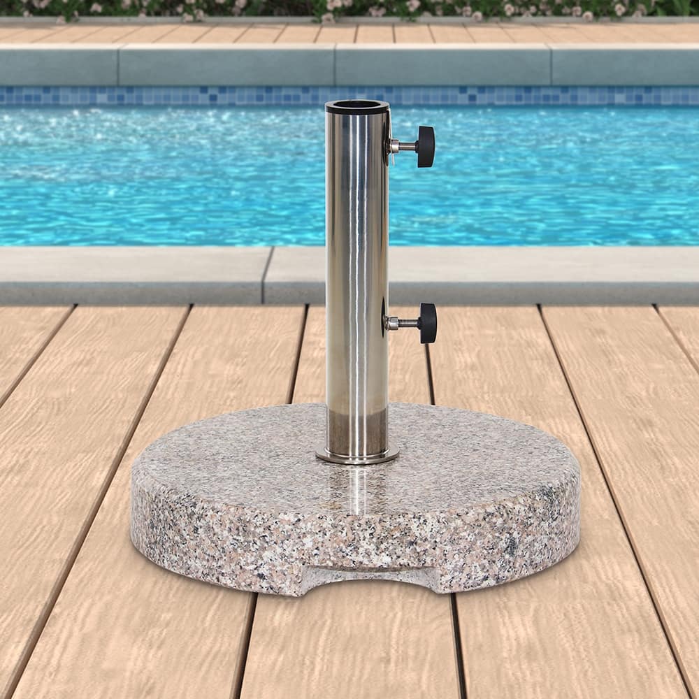 Maypex 42 lbs Round Granite Umbrella Base Grey