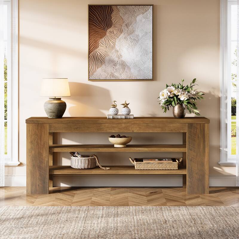 Wood TV Stand with Open Storage for TVs up to 55'' - 47 inches in width