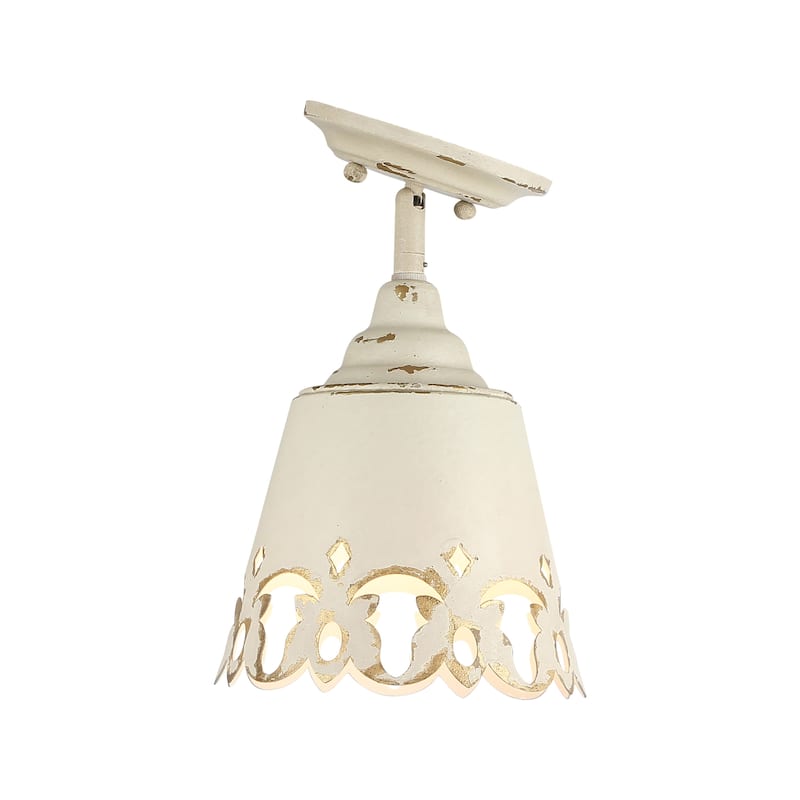 Wry Lighting Eloise 1-light Semi-Flush Mount in Antique Ivory - Antique Ivory - 1-Light Semi-Flush