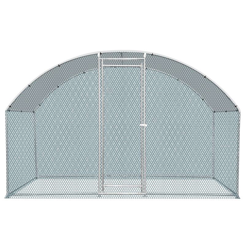 6.5 x 10 ft Metal Chicken Coop, Walk-in Poultry Cage for Backyard