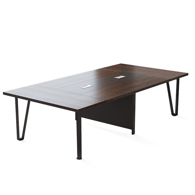 94-inch Large Conference Meeting Table with Two Cable Holes for Office - N/A