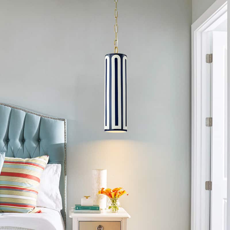 OYIPRO 1-Light 5.12" Wide Ceramic Chandelier Pendant Light - 19.7 in.H