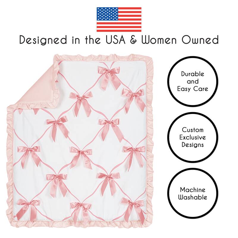 Sweet Jojo Designs Pink Bows Girl Sweet Jojo Designs 6pc Crib Bedding + BreathableBaby Breathable Mesh Liner - Ballet Collection