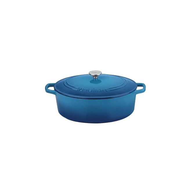 Cuisinart Chef's Classic 7-Quart Enameled Cast Iron Oval Covered Casserole - Gradient Blue