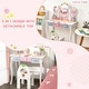 preview thumbnail 3 of 5, 2 in 1 Kids Vanity Set with Mirror Princess Makeup Dressing Table
