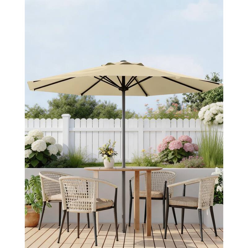 10ft Outdoor Patio Umbrella, with Crank Lift & Push Button Tilt, UV Protection Waterproof - Light Yellow