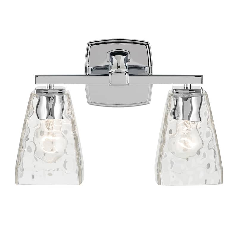 Kichler Lighting Marant 14.25" 2-Light Vanity Light with Clear Water Glass in Chrome