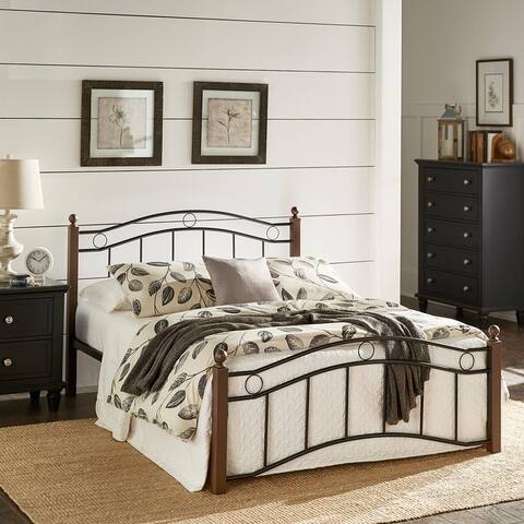 Sadie Brown and Black Metal Bed by iNSPIRE Q Classic