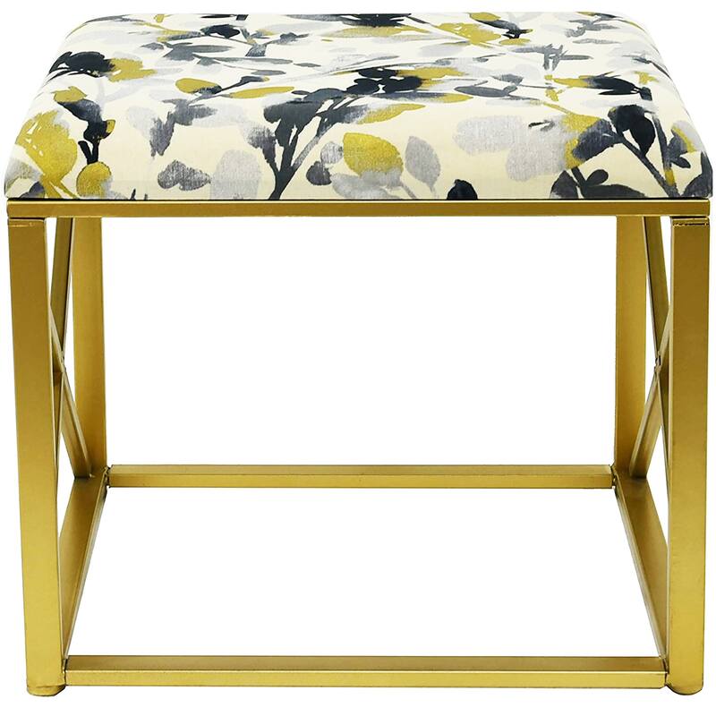 Modern Fabric Upholstered Ottoman with Foam Padding, 22" Wide