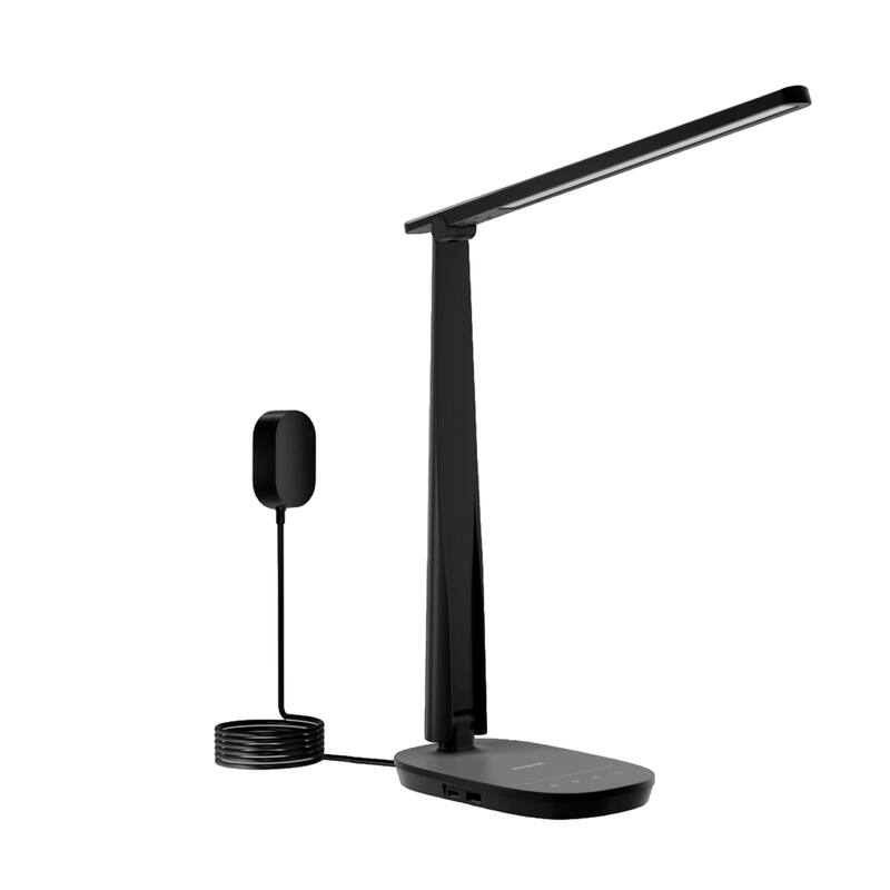 Honeywell LED Desk Lamp Dimmable Light with USB Foldable Table Lamp - N/A - Black