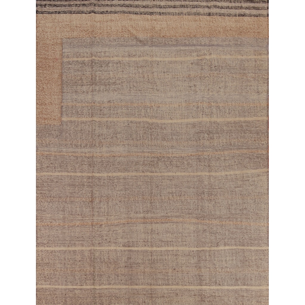Hand Woven Oriental 100% Jute Carpet Southwestern Modern Brown Kilim Area Rug - 9' 11'' X 8' 4''