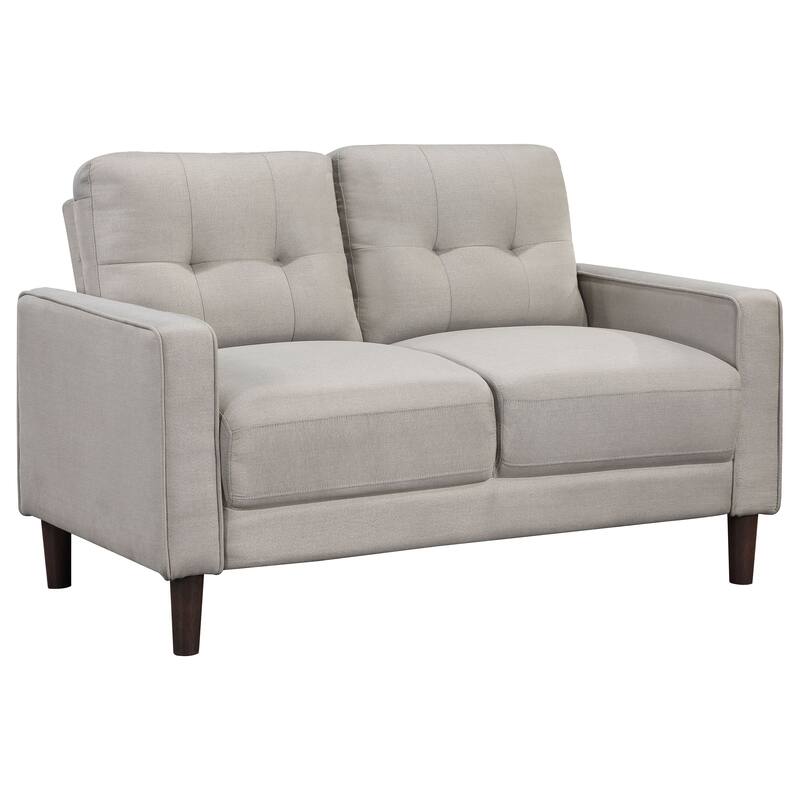 Bowen Upholstered Track Arm Tufted Loveseat - Beige