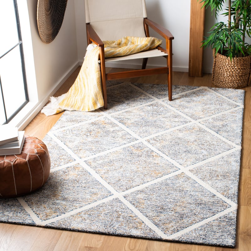 SAFAVIEH Handmade Artistry Riho Trellis Wool Rug - 9' x 12' - Ivory/Gold