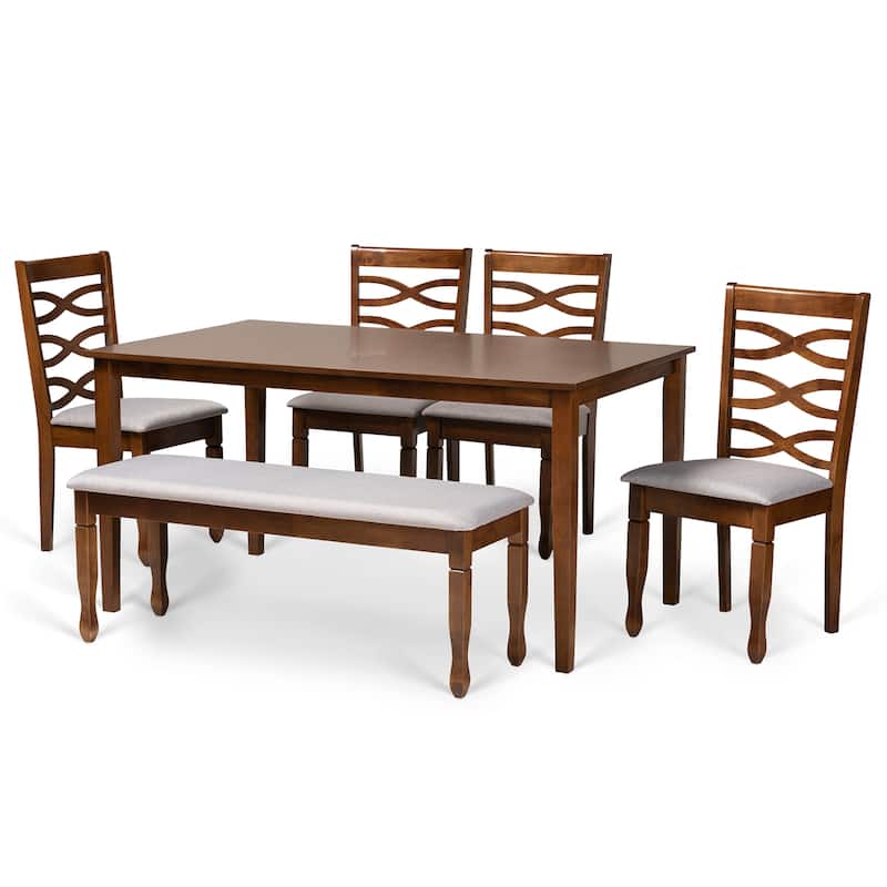 Lanier Modern and Contemporary 6-Piece Dining Set - Grey