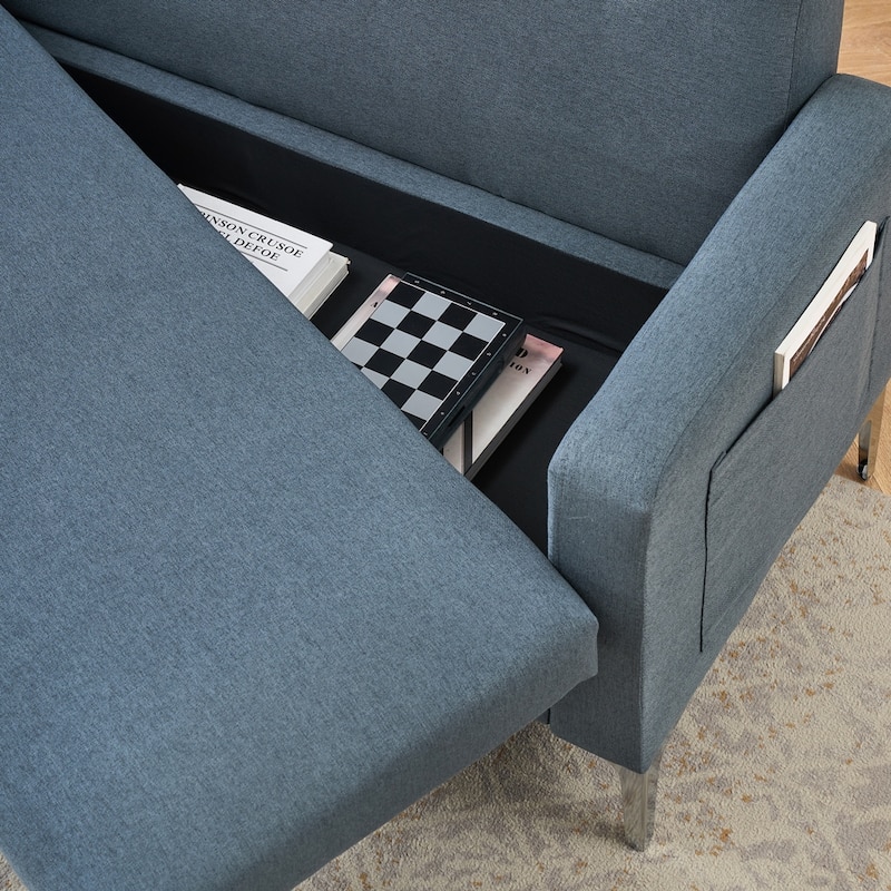 57" Modern Loveseat Sofa with Storage for Living Room