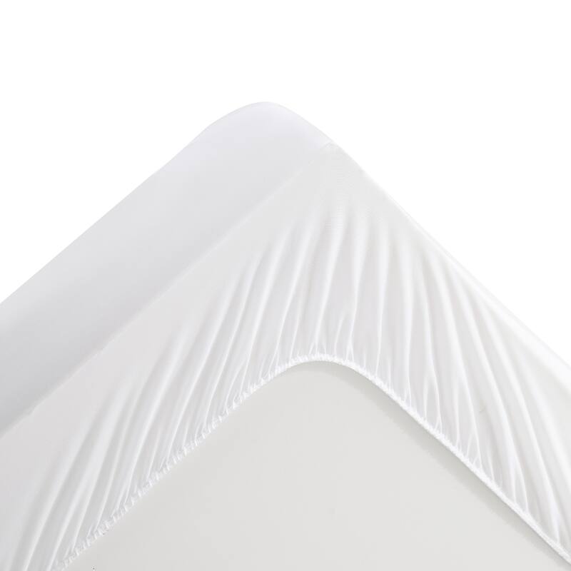 Quilted Down Alternative Mattress Pad 300 Thread Count Cotton Cover - White