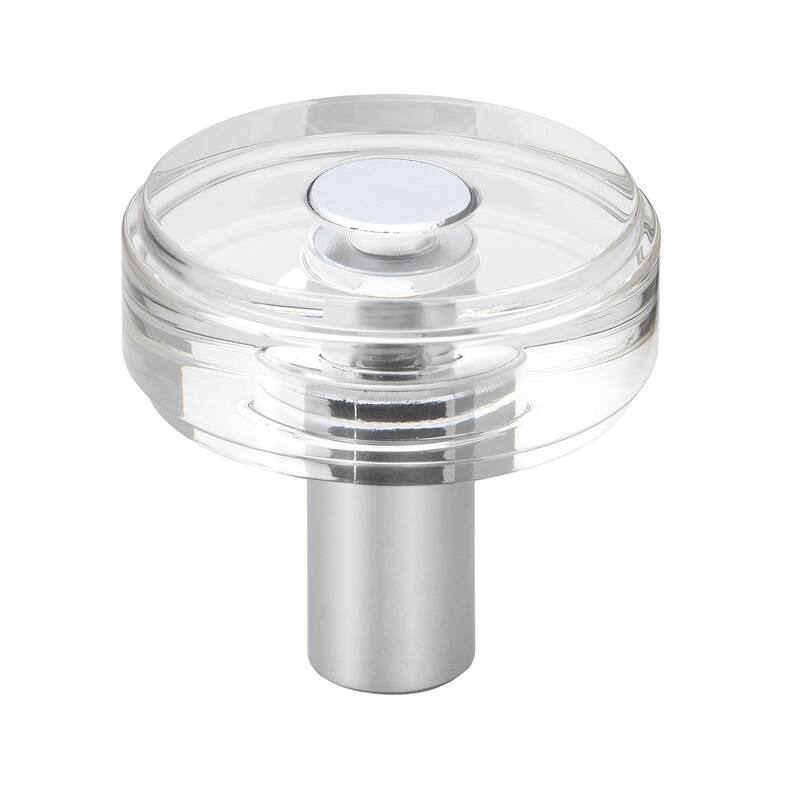 GlideRite 1-1/2 in. Round Clear Cabinet Knobs, Polished Chrome (5-Pk) - Polished Chrome