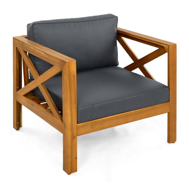 Christopher Knight Home - Moonfall Patio Acacia 2 Club Chairs with 1 End Table