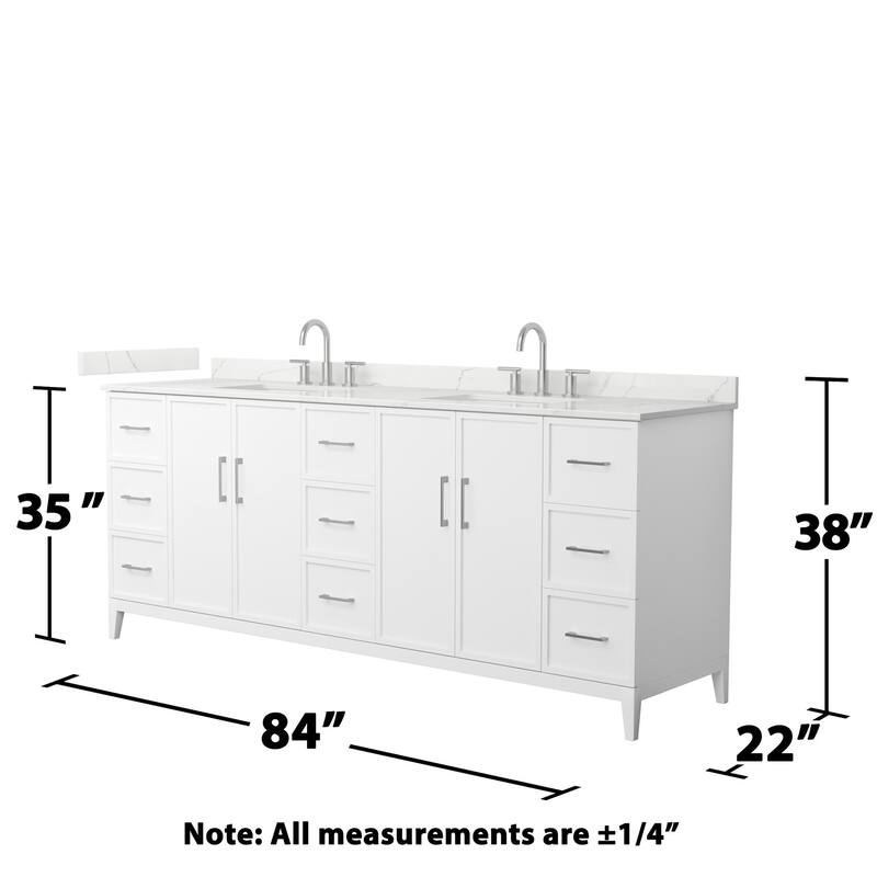 Wyndham Collection WCH717184D-QTZ-US3MXX Elan 84" Free Standing Double