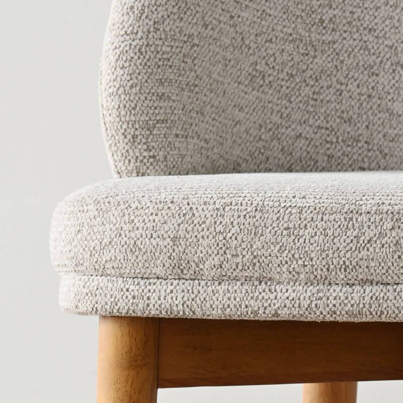 Upholstered Barrel Dining Chair With Oak Solid Wood Legs (Set of 4)