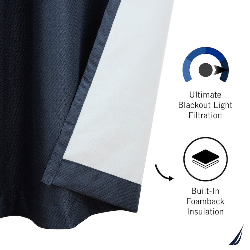 Nautica Providence Ultimate Blackout Extra Wide Curtains (Set of 2)