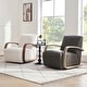 preview thumbnail 16 of 47, Eli Swivel Accent Chair with U-Shaped Wood Arm